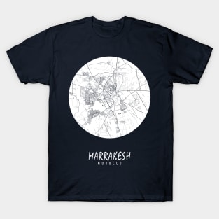 Marrakesh, Morocco City Map - Full Moon T-Shirt